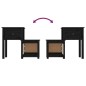 Comodini 2 pz Neri 79,5x38x65,5 cm in Legno Massello di Pino Comodini 2 pz Neri 79,5x38x65,5 cm in Legno Massello di Pino