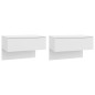 Comodini a Muro 2 pz Bianco Lucido Comodini a Muro 2 pz Bianco Lucido