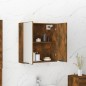 Armadietto a Specchio da Bagno Rovere Fumo 64x20x67 cm Armadietto a Specchio da Bagno Rovere Fumo 64x20x67 cm
