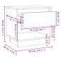 Comodino Rovere Fumo 45x34x44 cm in Truciolato