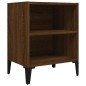 Comodini con Gambe in Metallo 2 pz Rovere Marrone 40x30x50 cm Comodini con Gambe in Metallo 2 pz Rovere Marrone 40x30x50 cm