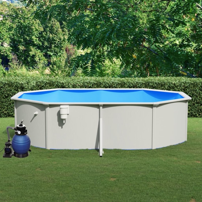 Piscina con Pompa Filtro a Sabbia 490x360x120 cm Piscina con Pompa Filtro a Sabbia 490x360x120 cm