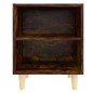 Comodini con Gambe in Legno Massello 2pz Rovere Fumo 40x30x50cm Comodini con Gambe in Legno Massello 2pz Rovere Fumo 40x30x50cm