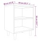 Comodini con Gambe in Legno Massello 2pz Rovere Fumo 40x30x50cm Comodini con Gambe in Legno Massello 2pz Rovere Fumo 40x30x50cm