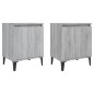 Comodini con Gambe in Metallo 2 pz Grigio Sonoma 40x30x50 cm Comodini con Gambe in Metallo 2 pz Grigio Sonoma 40x30x50 cm