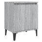 Comodini con Gambe in Metallo 2 pz Grigio Sonoma 40x30x50 cm Comodini con Gambe in Metallo 2 pz Grigio Sonoma 40x30x50 cm