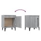 Comodini con Gambe in Metallo 2 pz Grigio Sonoma 40x30x50 cm Comodini con Gambe in Metallo 2 pz Grigio Sonoma 40x30x50 cm