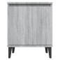 Comodini con Gambe in Metallo 2 pz Grigio Sonoma 40x30x50 cm Comodini con Gambe in Metallo 2 pz Grigio Sonoma 40x30x50 cm