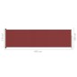 Tenda da Sole Laterale Retrattile per Patio 180x600 cm Rossa Tenda da Sole Laterale Retrattile per Patio 180x600 cm Rossa