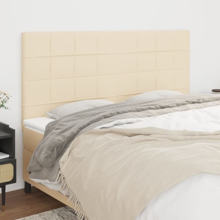 vidaXL Testiera 4 pz Crema 100x5x78/88 cm in Tessuto