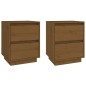 Comodini 2 pz Miele 40x35x50 cm in Legno Massello di Pino Comodini 2 pz Miele 40x35x50 cm in Legno Massello di Pino