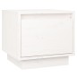 Comodino Bianco 35x34x32 cm in Legno Massello di Pino Comodino Bianco 35x34x32 cm in Legno Massello di Pino