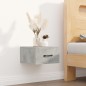 Comodino a Muro Grigio Cemento 35x35x20 cm Comodino a Muro Grigio Cemento 35x35x20 cm