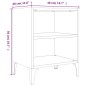 Comodino con Gambe in Metallo Rovere Fumo 40x30x50 cm