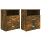 Comodini 2 pz Rovere Fumo 50x32x60 cm