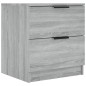 Comodini 2pz Grigio Sonoma in Legno Multistrato