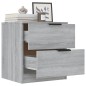 Comodini 2pz Grigio Sonoma in Legno Multistrato