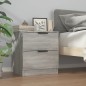 Comodini 2pz Grigio Sonoma in Legno Multistrato
