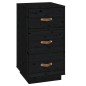 Comodini Neri 2 pz 40x40x75 cm in Legno Massello di Pino Comodini Neri 2 pz 40x40x75 cm in Legno Massello di Pino