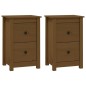 Comodini 2 pz Miele 40x35x61,5 cm in Legno Massello di Pino Comodini 2 pz Miele 40x35x61,5 cm in Legno Massello di Pino