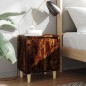 vidaXL Comodino con Gambe in Legno Massello Rovere Fumo 40x35x50 cm vidaXL Comodino con Gambe in Legno Massello Rovere Fumo 40x35x50 cm