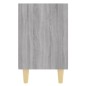 Comodino con Gambe in Legno Massello Grigio Sonoma 40x30x50 cm Comodino con Gambe in Legno Massello Grigio Sonoma 40x30x50 cm