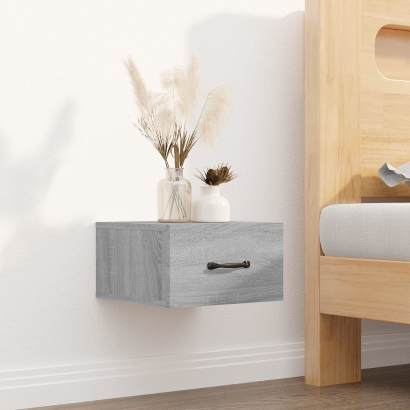 Comodino a Muro Grigio Sonoma 35x35x20 cm Comodino a Muro Grigio Sonoma 35x35x20 cm