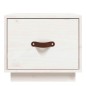 Comodino Bianco 40x34x35 cm in Legno Massello di Pino