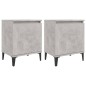 Comodini con Gambe in Metallo 2 pz Grigio Cemento 40x30x50 cm Comodini con Gambe in Metallo 2 pz Grigio Cemento 40x30x50 cm
