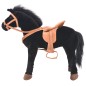 vidaXL Cavallo in Peluche in Piedi Nero vidaXL Cavallo in Peluche in Piedi Nero