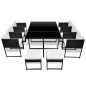 vidaXL Set da Pranzo da Esterno 11 pz con Cuscini in Polyrattan Nero vidaXL Set da Pranzo da Esterno 11 pz con Cuscini in Polyrattan Nero