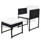 vidaXL Set da Pranzo da Esterno 11 pz con Cuscini in Polyrattan Nero vidaXL Set da Pranzo da Esterno 11 pz con Cuscini in Polyrattan Nero