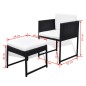 vidaXL Set da Pranzo da Esterno 11 pz con Cuscini in Polyrattan Nero vidaXL Set da Pranzo da Esterno 11 pz con Cuscini in Polyrattan Nero