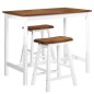 vidaXL Set Tavolo da Bar e Sgabelli 3 pz in Legno Massello vidaXL Set Tavolo da Bar e Sgabelli 3 pz in Legno Massello