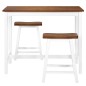 vidaXL Set Tavolo da Bar e Sgabelli 3 pz in Legno Massello vidaXL Set Tavolo da Bar e Sgabelli 3 pz in Legno Massello