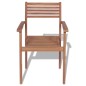 vidaXL Sedie da Giardino Impilabili 4 pz in Legno Massello di Teak