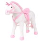 vidaXL Unicorno di Peluche in Piedi Bianco e Rosa XXL vidaXL Unicorno di Peluche in Piedi Bianco e Rosa XXL