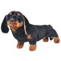 vidaXL Cane Bassotto in Peluche in Piedi Nero XXL vidaXL Cane Bassotto in Peluche in Piedi Nero XXL