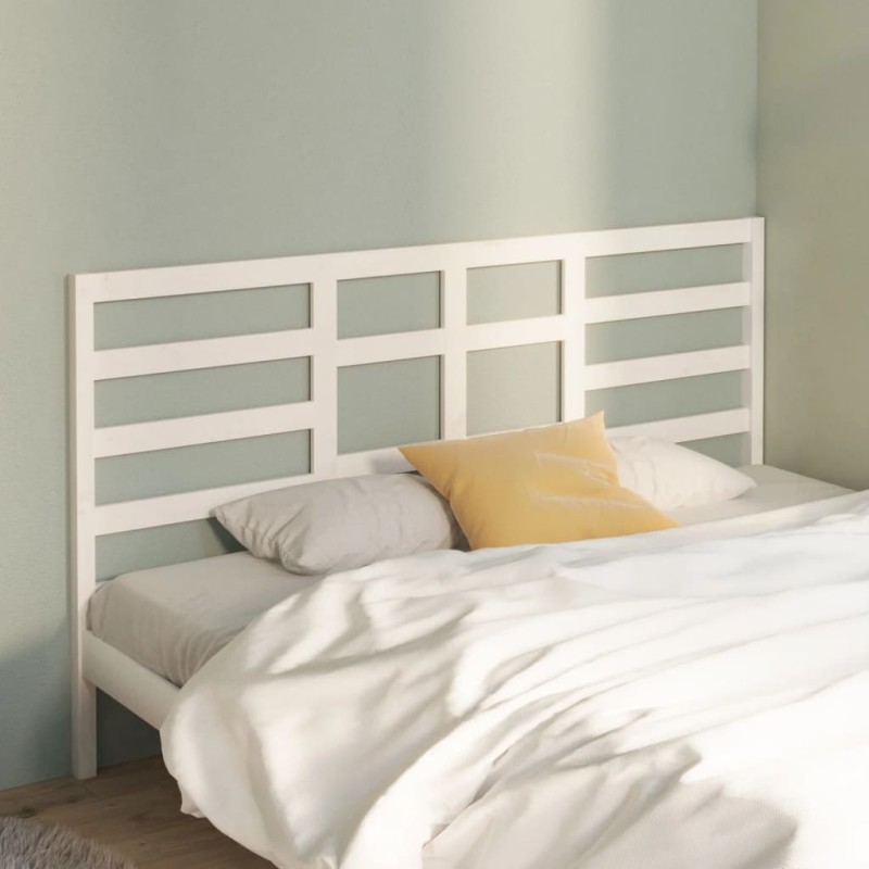 Testiera per Letto Bianca 206x4x104 cm Legno Massello di Pino Testiera per Letto Bianca 206x4x104 cm Legno Massello di Pino