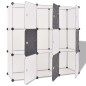 vidaXL Armadio Salvaspazio a Cubo con 9 Scomparti Bianco e Nero