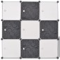 vidaXL Armadio Salvaspazio a Cubo con 9 Scomparti Bianco e Nero