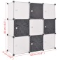 vidaXL Armadio Salvaspazio a Cubo con 9 Scomparti Bianco e Nero