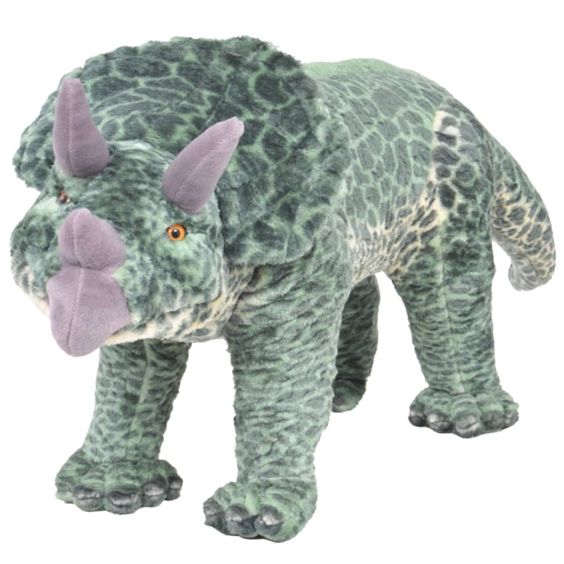 vidaXL Dinosauro Triceratops in Peluche in Piedi Verde XXL vidaXL Dinosauro Triceratops in Peluche in Piedi Verde XXL