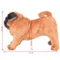 vidaXL Cane Carlino in Peluche in Piedi Marrone Chiaro XXL vidaXL Cane Carlino in Peluche in Piedi Marrone Chiaro XXL