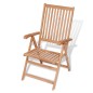 vidaXL Set da Pranzo da Giardino 7pz Sedie Pieghevoli Massello di Teak
