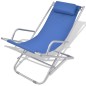 vidaXL Sedie a Sdraio Reclinabili 2 pz in Acciaio Blu vidaXL Sedie a Sdraio Reclinabili 2 pz in Acciaio Blu