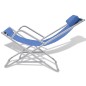 vidaXL Sedie a Sdraio Reclinabili 2 pz in Acciaio Blu vidaXL Sedie a Sdraio Reclinabili 2 pz in Acciaio Blu