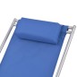 vidaXL Sedie a Sdraio Reclinabili 2 pz in Acciaio Blu vidaXL Sedie a Sdraio Reclinabili 2 pz in Acciaio Blu
