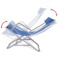 vidaXL Sedie a Sdraio Reclinabili 2 pz in Acciaio Blu vidaXL Sedie a Sdraio Reclinabili 2 pz in Acciaio Blu