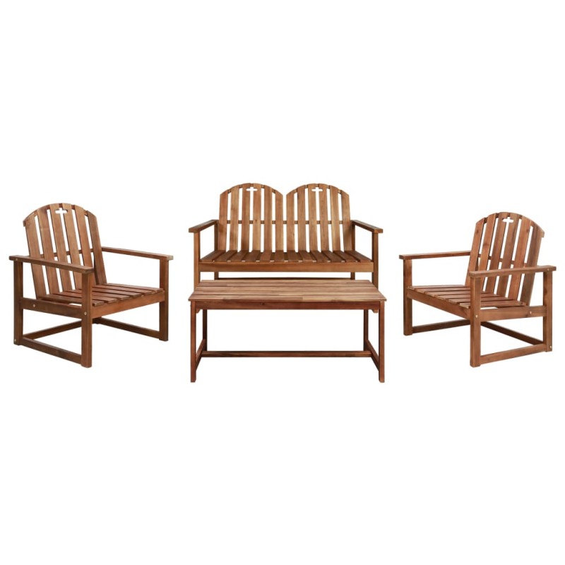 vidaXL Set da Pranzo da Giardino 4 pz in Legno Massello di Acacia vidaXL Set da Pranzo da Giardino 4 pz in Legno Massello di Acacia
